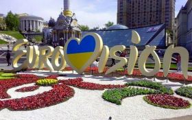 На Майдане Независимости вытоптали клумбу с логотипом Евровидения