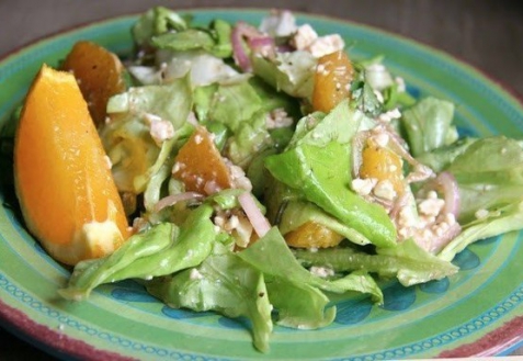 Салат с фетой и апельсинами